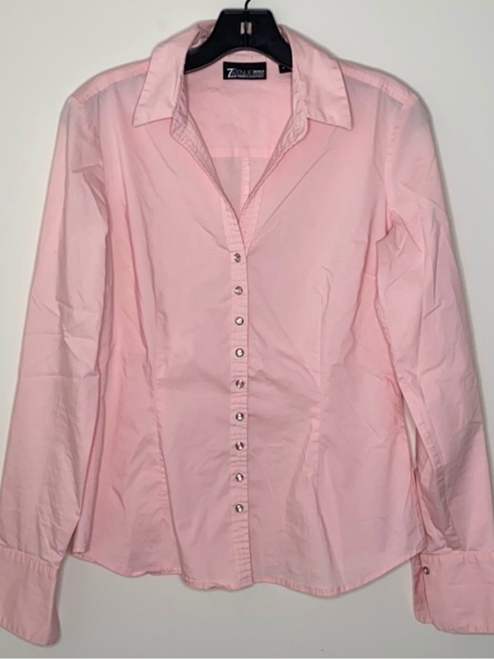 New York & Company - Light Pink Button-Front Long Sleeve Shirt Blouse Like New